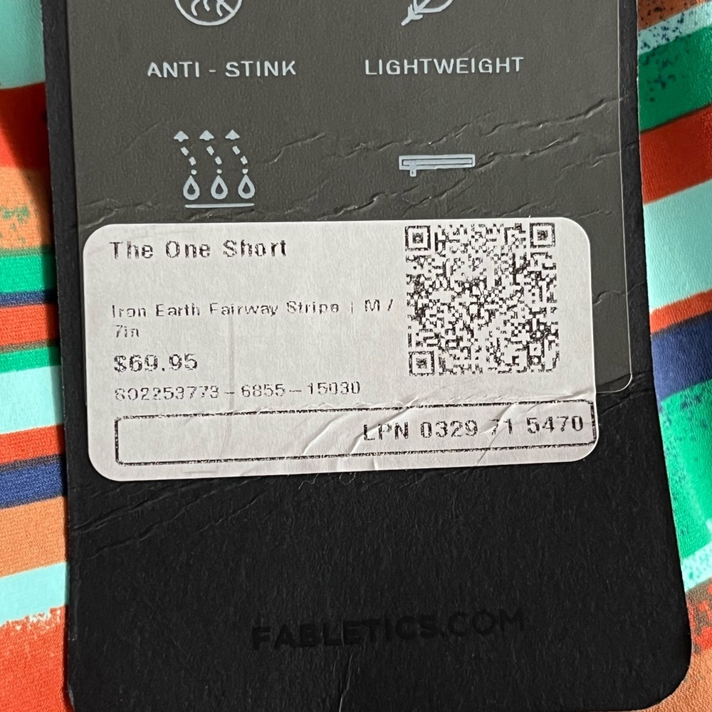 Fabletics The One‎ Short M Stripe Iron Earth Athletic Golf Training Multicolored - Picture 3 of 9